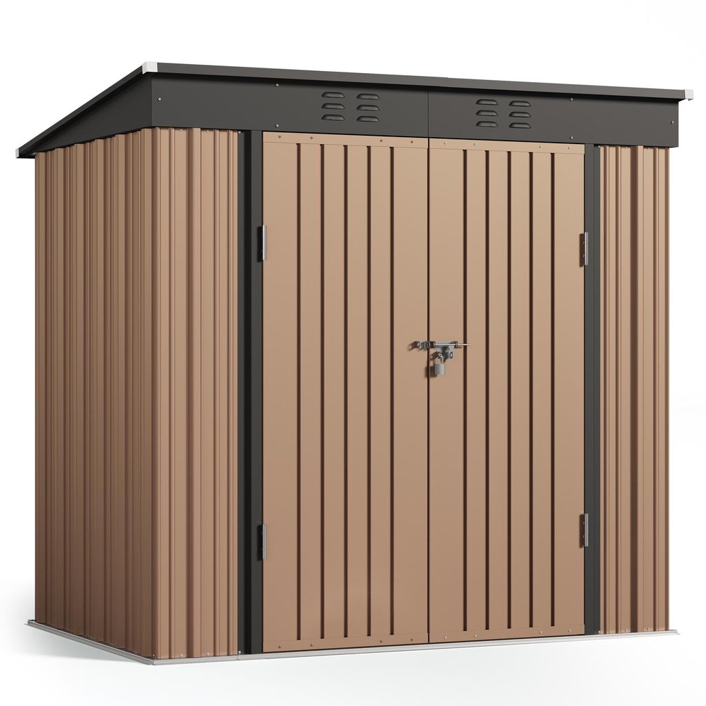 BEALIFE Metall-Gerätehaus 195x130x180 cm mit Bodenrahmen & Produktbild 