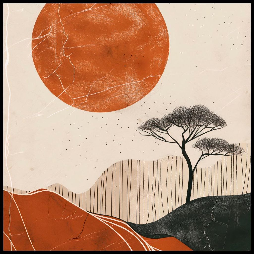 Plakat 70x70cm Afrikanischer Sonnenuntergang