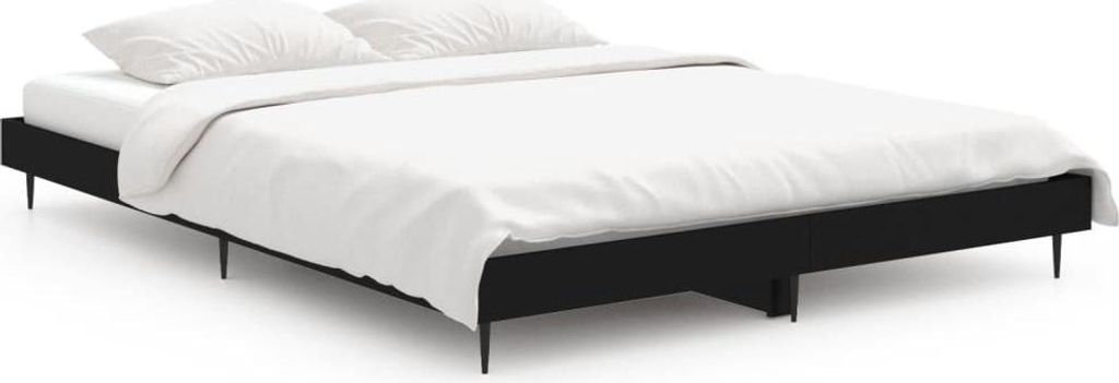 vidaXL Bettgestell Schwarz 135x190 cm Holzwerkstoff