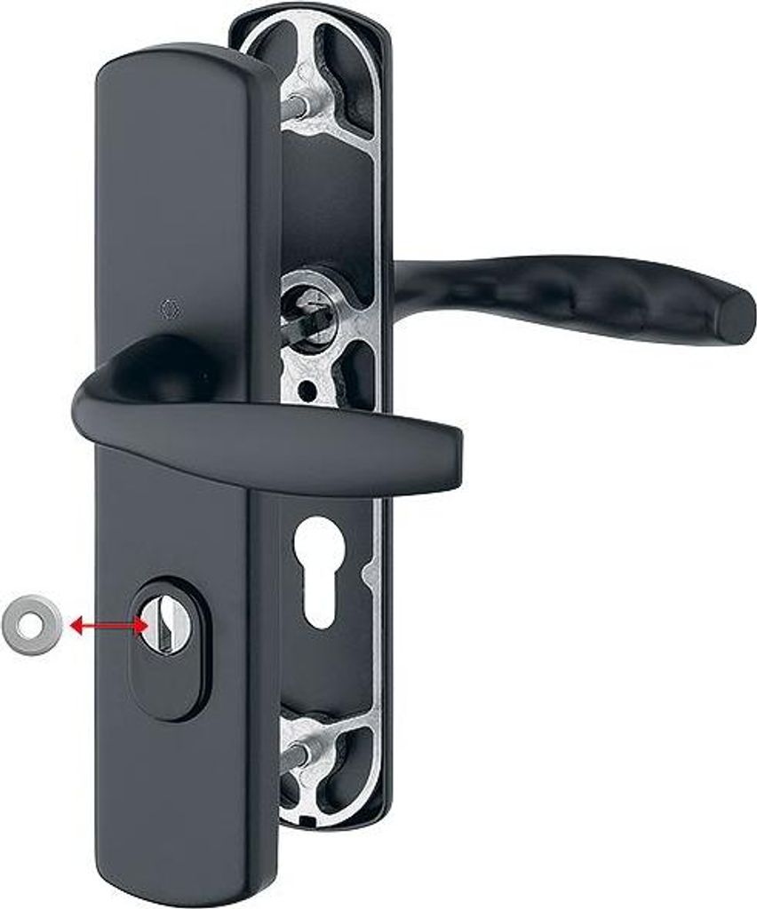 Sicherheitsset New York HOPPE 1810H/3452A-ZA/3450 Mattschwarz 37-52 mm - Schlüssel i - 11810166