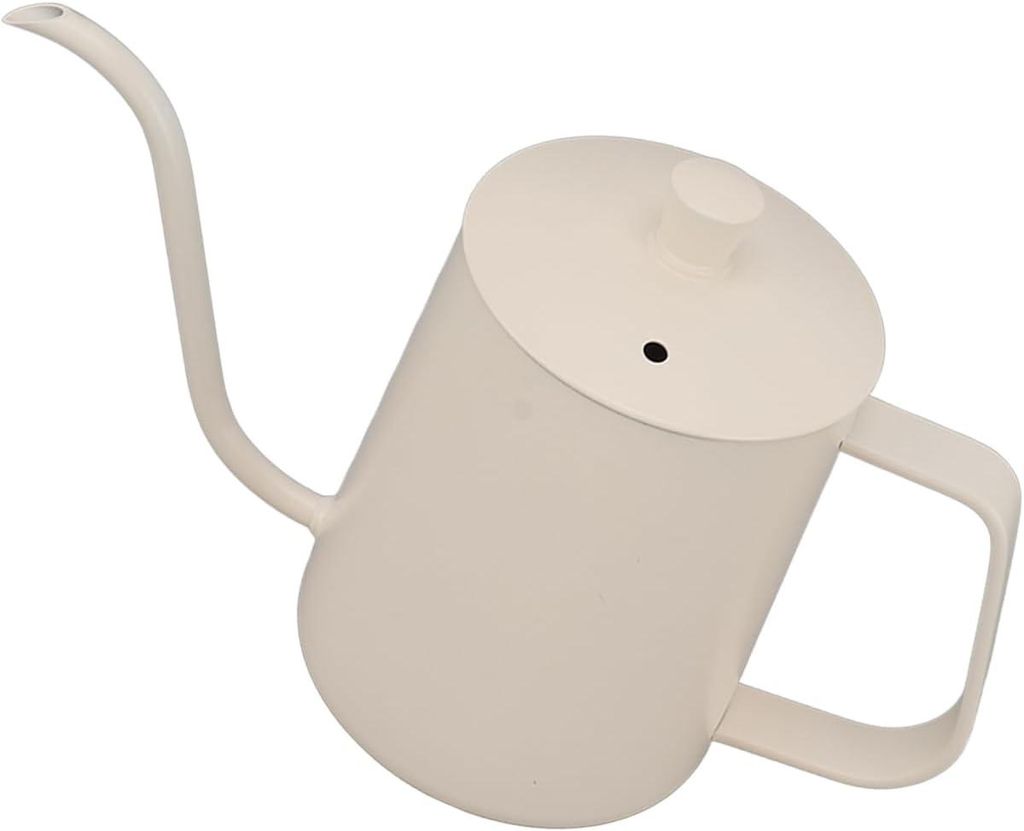 Wasserkocher aus Edelstahl mit Ausgießer, Schwanenhalsauslauf, präziser Brühkontrolle, ideal für Filterkaffee-Liebhaber, 350 ml, weiß