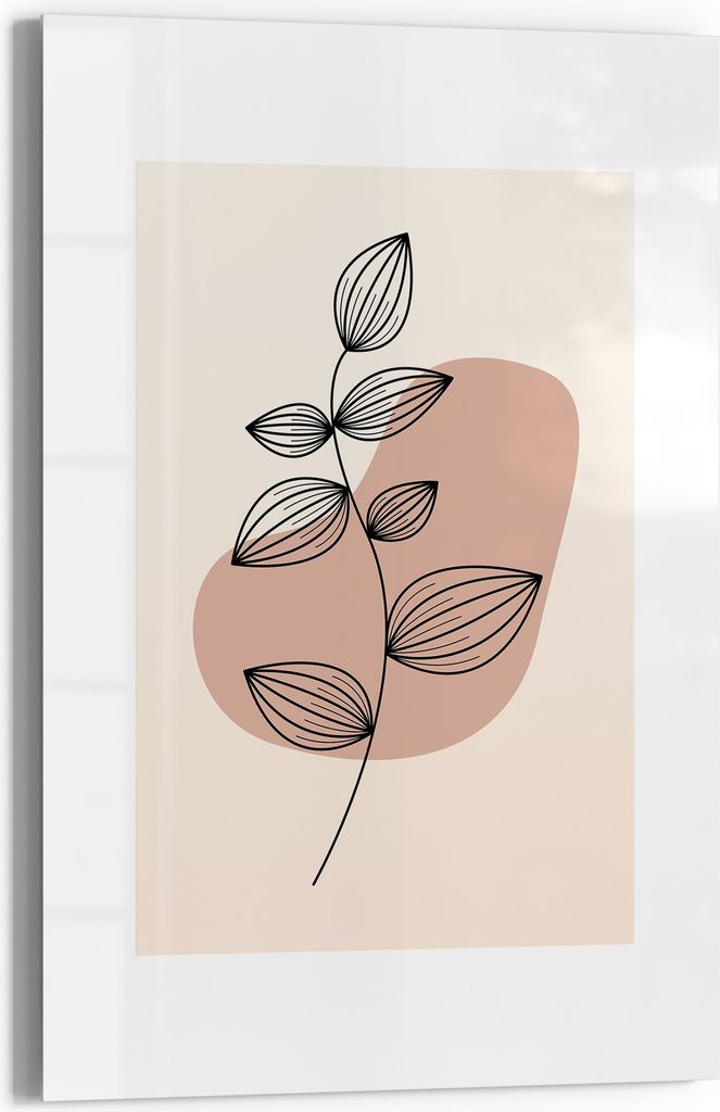 DEQOART Magnettafel Glas 60x90 cm 'Blattgeflüster' beschreibbar Whiteboard Pinnwand Küche