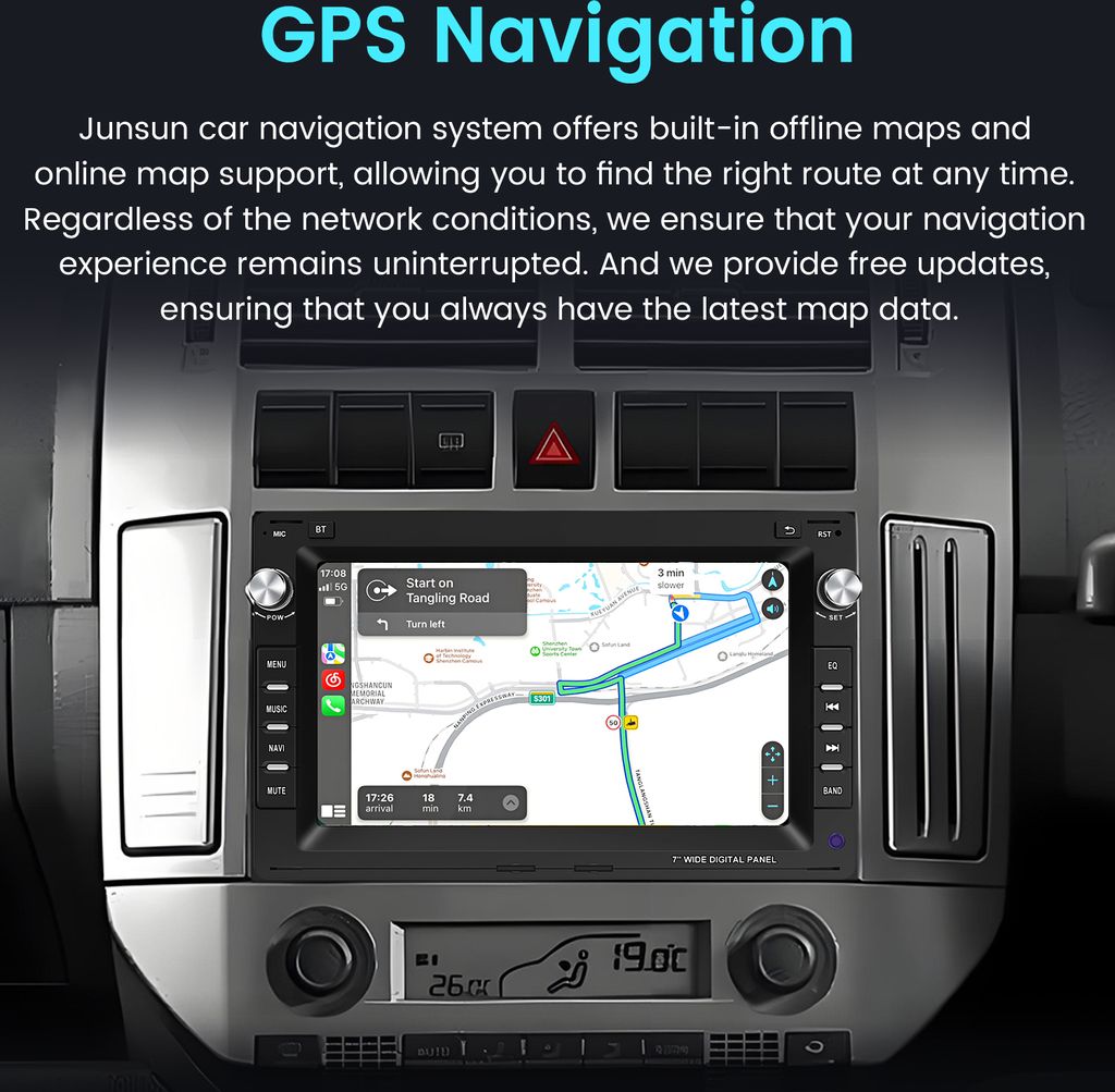 1+32G 7" Carplay Android 13 Autorádio GPS Navi FM WIFI BT Obrázok produktu 8
