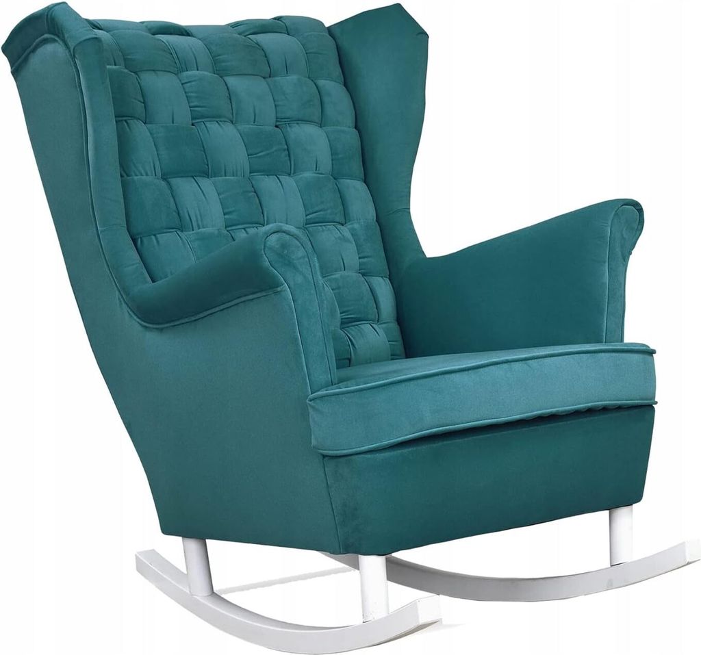 Family Meble Schaukelsessel Carol Relaxsessel Skandinavisch Bequemer Ohrensessel Loungesessel Fernsehsessel Für Wohnzimmer Schlafzimmer Büro (AMO...