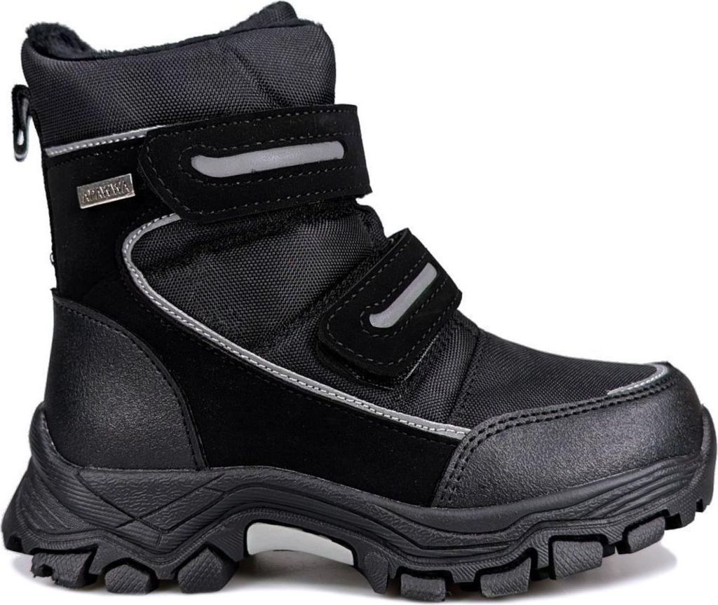 Kinder Isoliert Schneestiefel Gefüttert Winterschuhe Schnürboots Stiefel Schwarz Gr.28