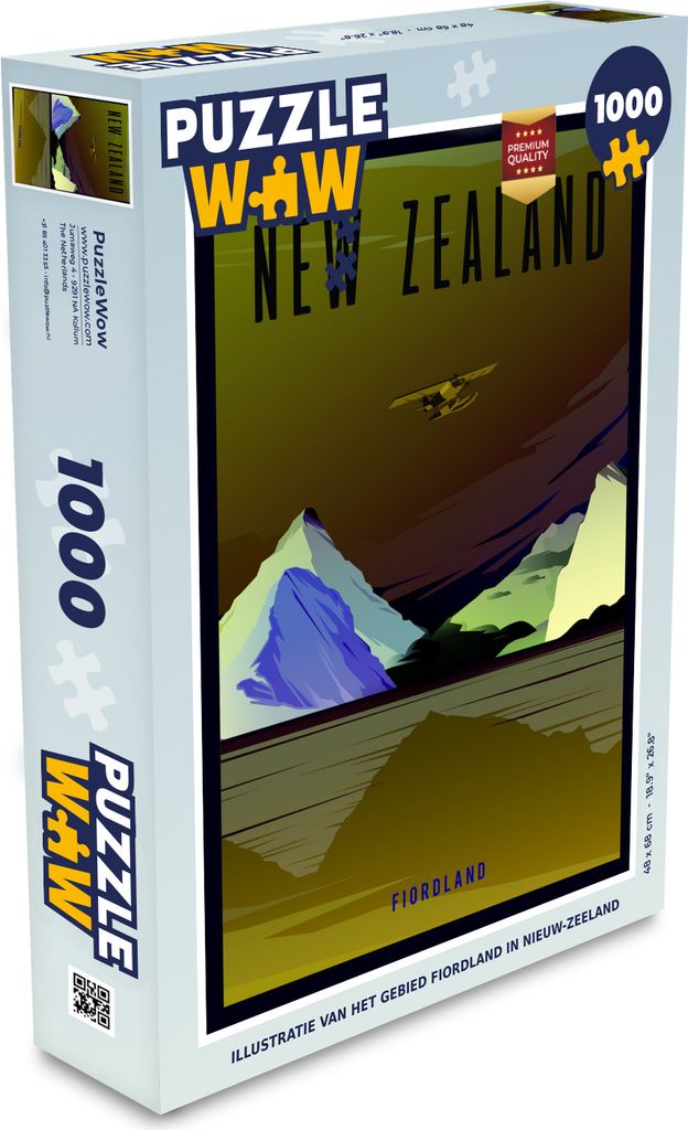 MuchoWow Puzzle 1000 Teile Illustration des Fiordlandgebiets in Neuseeland - Spielzeug - Alt und Jung - Spiele - Puzzeln