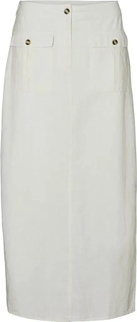 Jupe Longue Beige Idéale pour l'Été Vero Moda Luna Taille L avec Poches