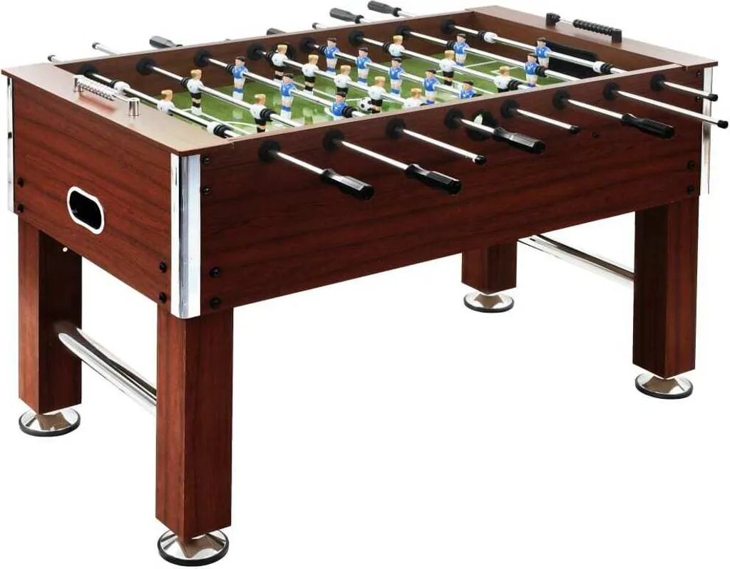 Table de baby-foot familiale 140 cm brun acier pour salle de jeux