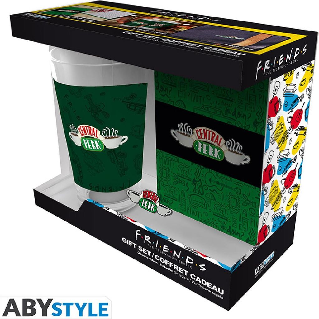 FRIENDS - Pck XXL glass + Pin + Pocket Notebook Central Perk
