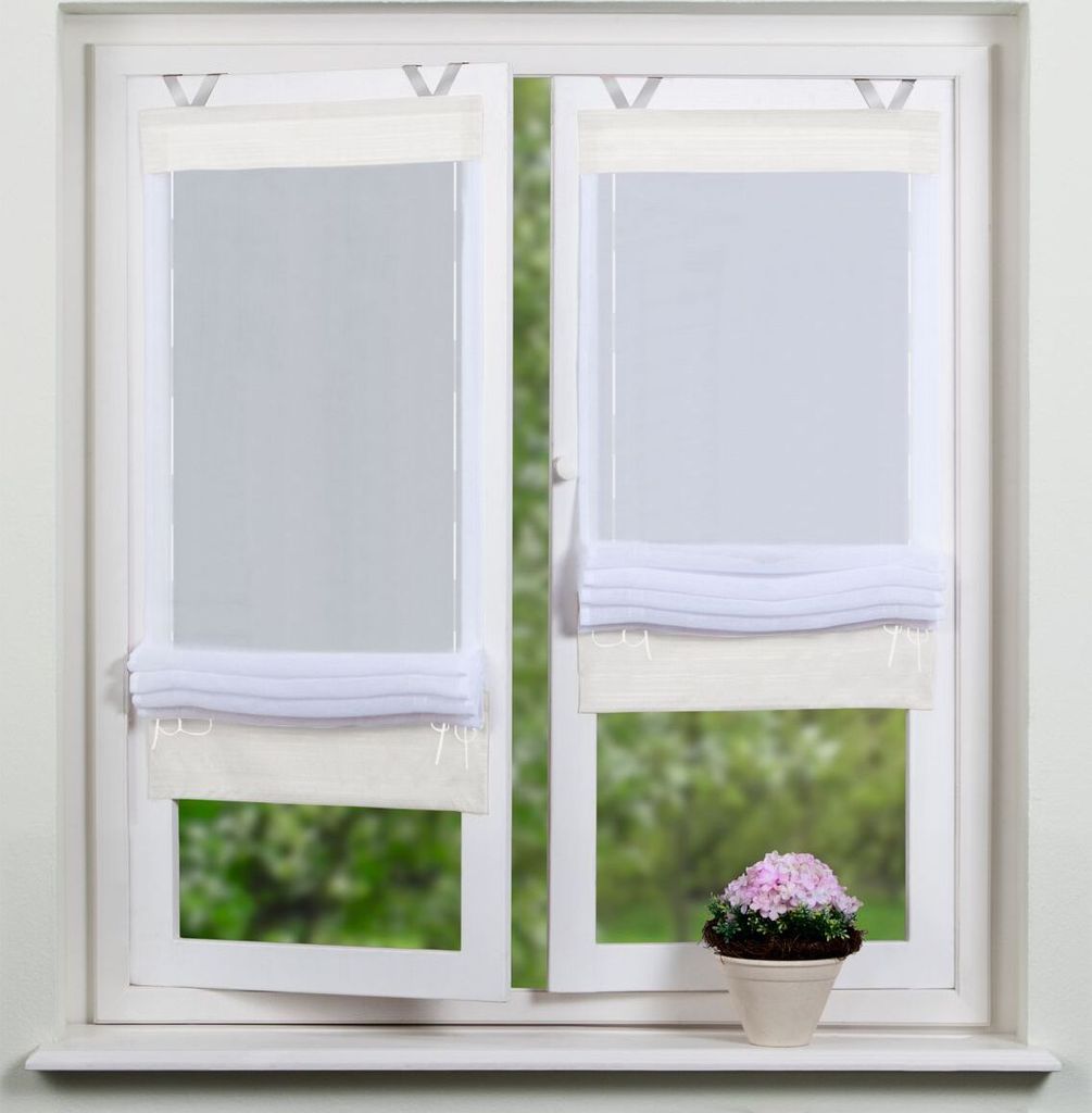 Home Wohnideen Bändchenrollo Voile 1 teilig 140 x 70 cm Weiss