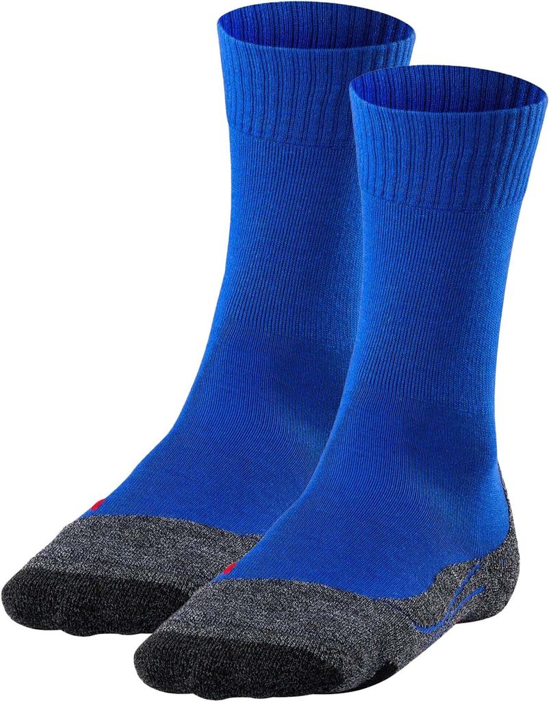 FALKE Herren Socken 2er Pack - Trekking Socken TK2, Polsterung, Merino-Wollmix Blau 46-48