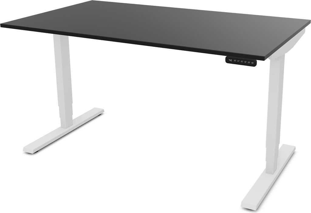 ASSMANN Elektrisch höhenverstellbarer Schreibtisch Y-Line Schwarz Weiß, 120x80cm, Memoryfunktion, Kollisionsschutz, 2-fach-Motorik