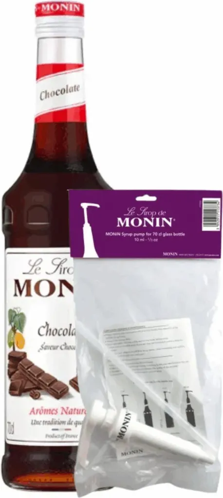 Sirop Monin Chocolat 70 cl avec Pompe Doseuse 10 ml pour Boisson Gourmande