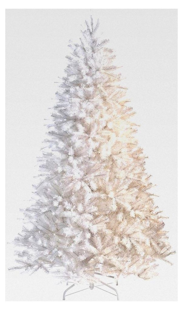7ft/210cm Vorbeleuchteter Künstlicher Weihnachtsbaum Alaskan Pine Weiß 800 Spitzen Xmas Heimdekoration 2,1m, 200 Warmweiße LEDs Metallständer