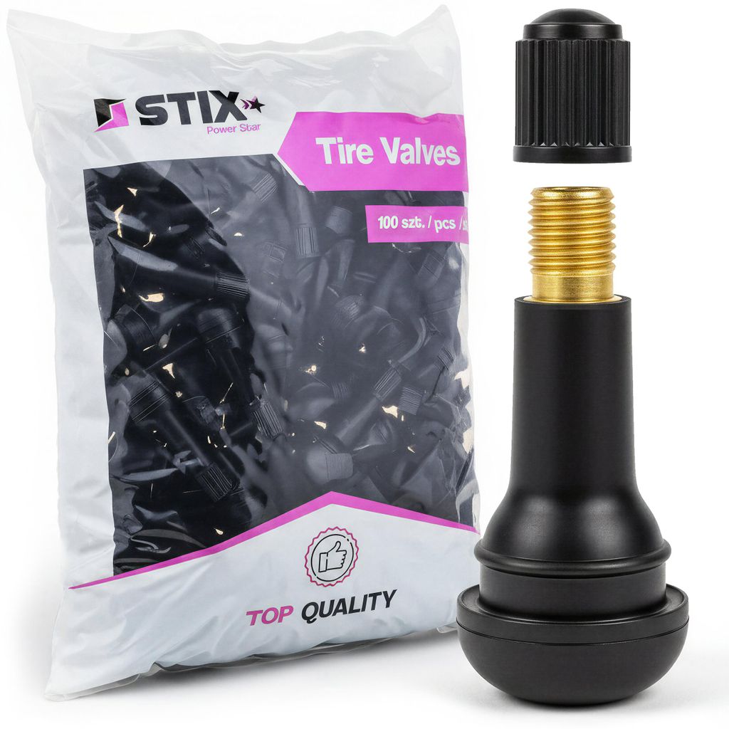 100x TR413 Gummiventile, Snap-In, Ventile für Schlauchlose Reifen
