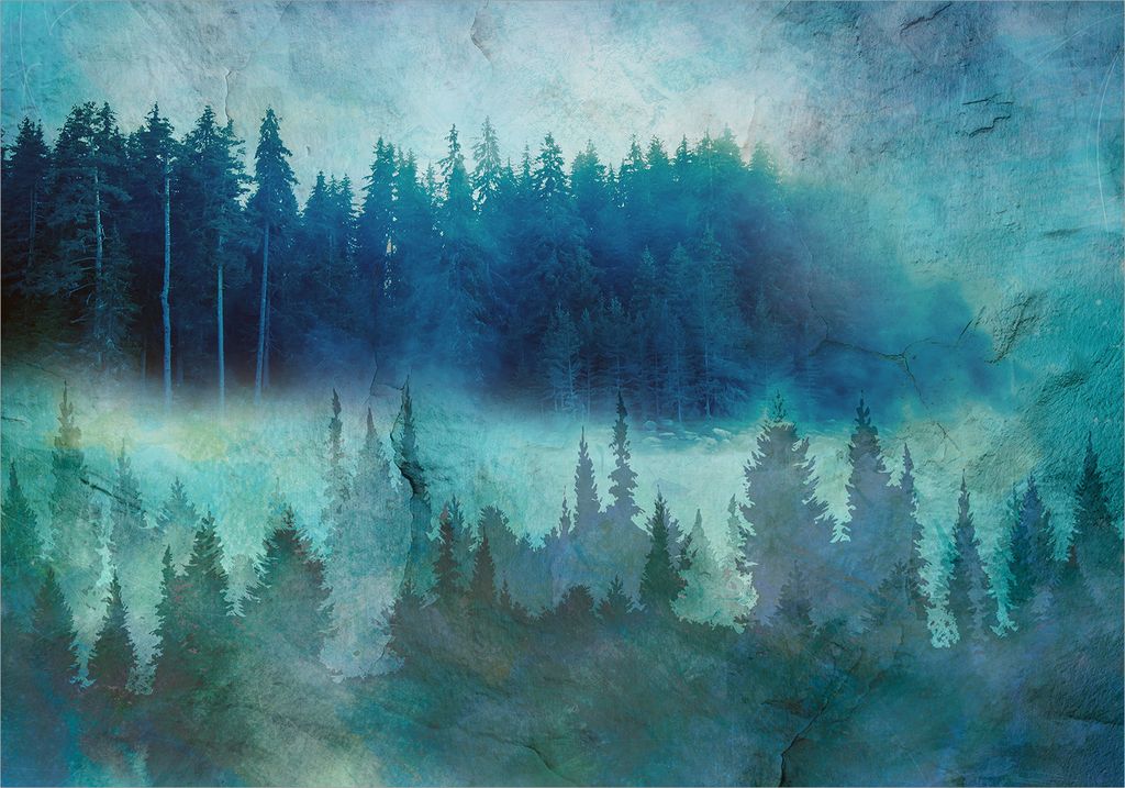 Vlies Fototapete Wald 450x315 cm Tapeten Wandtapete XXL Panorama Bäume Landschaft c-C-0457-a-a