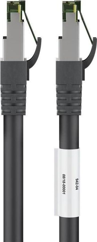 RJ45 Netzwerkkabel S/FTP (PiMF), mit CAT 8 Rohkabel, Schwarz, 5m