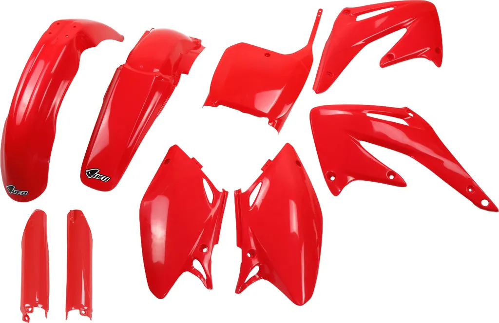 Ensemble de plastiques moto UFO rouge avec protection pour CRF 450R