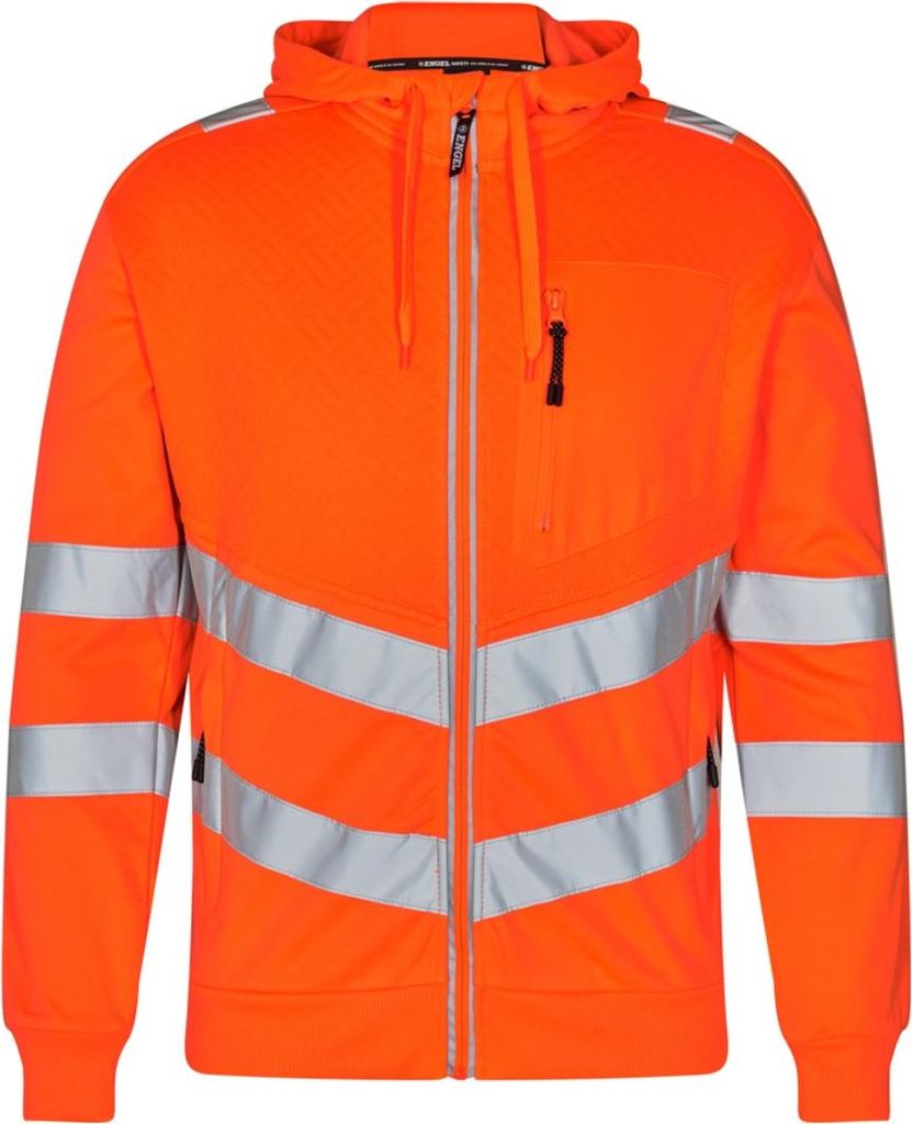 F. Engel Safety Sweatcardigan, Orange, Gr. XL