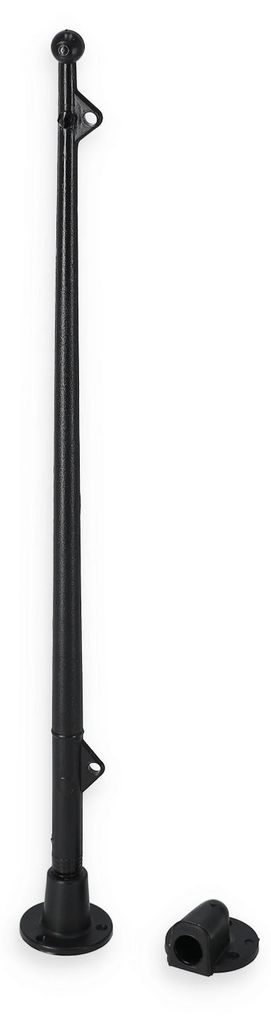 Flaggenstock 39 cm für Boote, abnehmbar, schwarz, Kunststoff Fahnenstange mit 2 Haltern / Füßen, für Flaggen bis max. 30,5 cm Flaggenhöhe