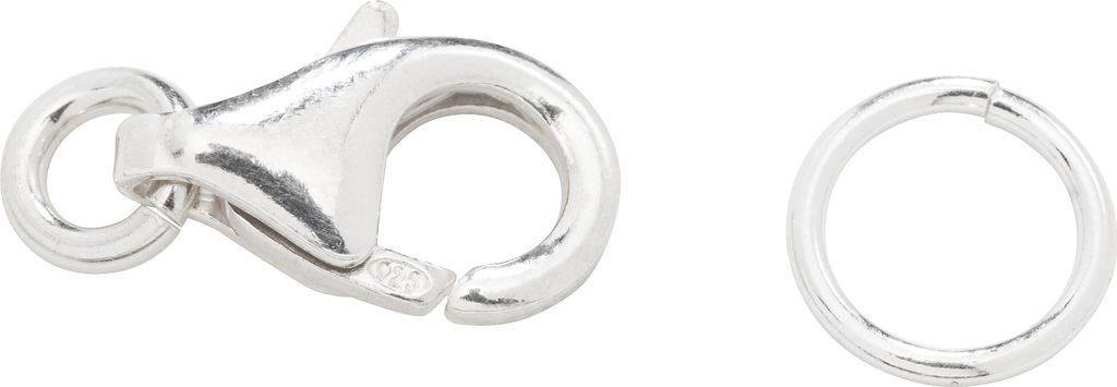 Karabinerverschluss, 925er Sterling-Silber, 11mm Produktbild 