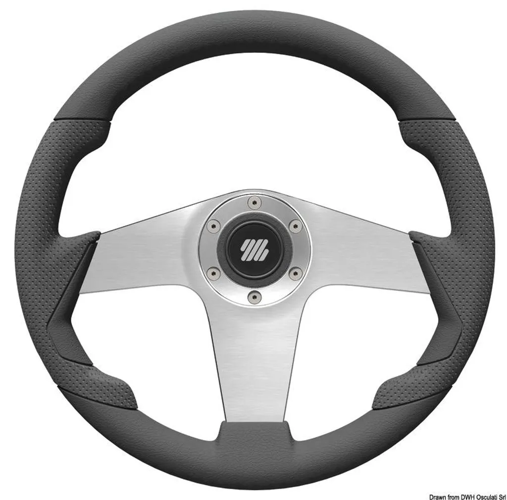 Volant de pilotage Ultraflex Pianosa 350mm argent pour console bateau