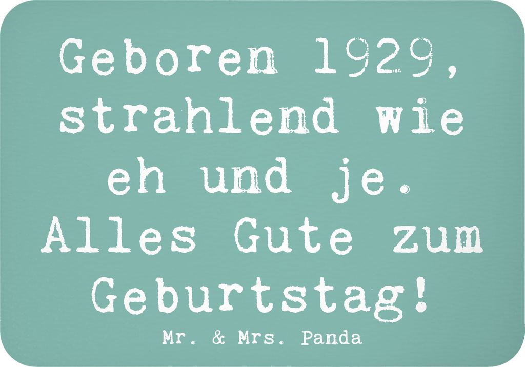 Mr. & Mrs. Panda Kühlschrankmagnet Spruch 1929 Geburtstag - Meeresbrise - Geschenk, Happy Birthday, 90., magnet, Alles gut zum, rechteckmagnet, ze...