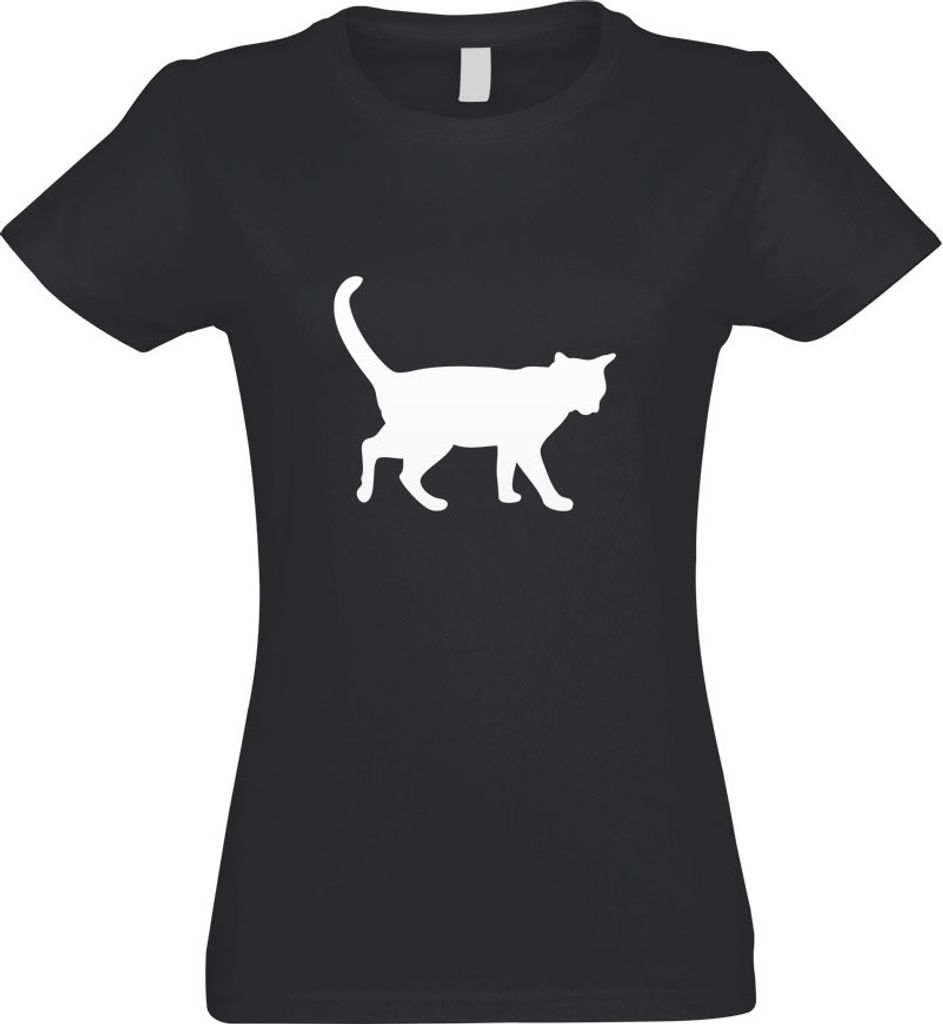 Kiwistar - T-Shirt tailliert - Damen - Graphit - Katze - mit Motiv Bedruckt - Funshirt Design - Sport - Freizeit - Damen - M