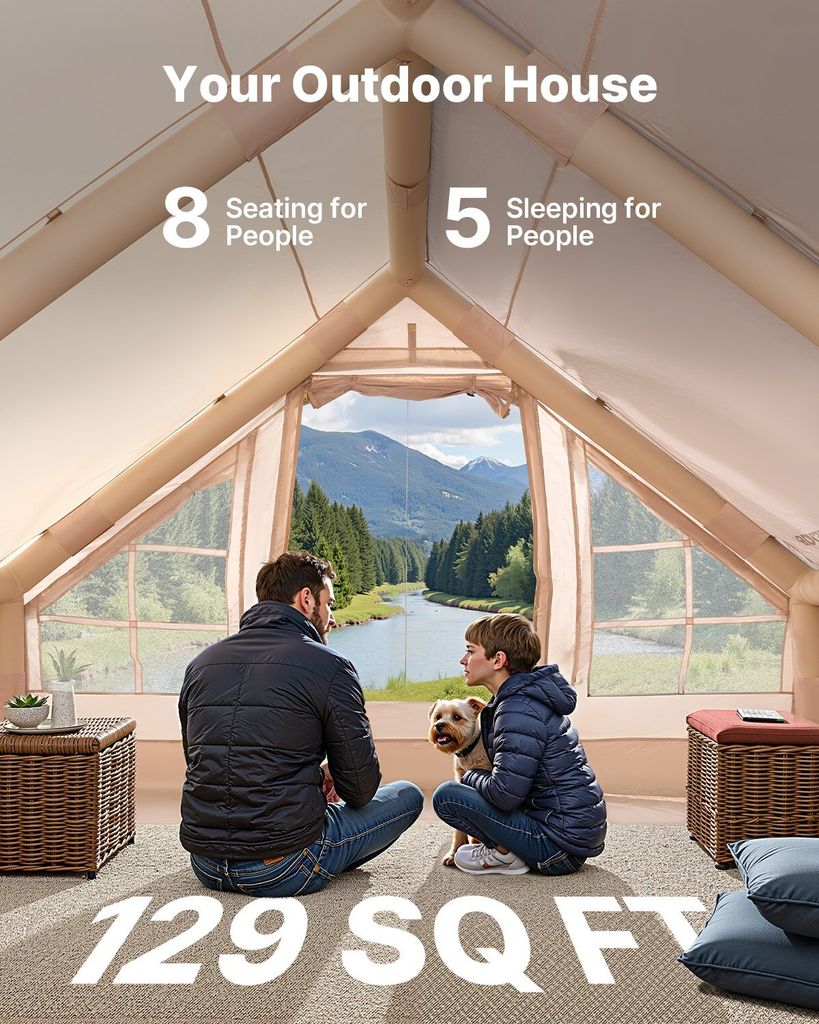 Aufblasbare Zelte fr Camping 4x3x2 m, 5-8 Personen, 300D
