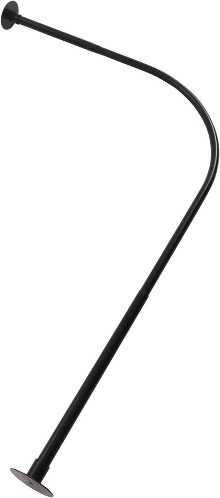 Duschvorhangstange Duschvorhangschiene L Form Kein Bohren Ausziehbar Duschvorhang Edelstahl Teleskopstange mit Duschvorhang Ringe für Bad Umkleide...