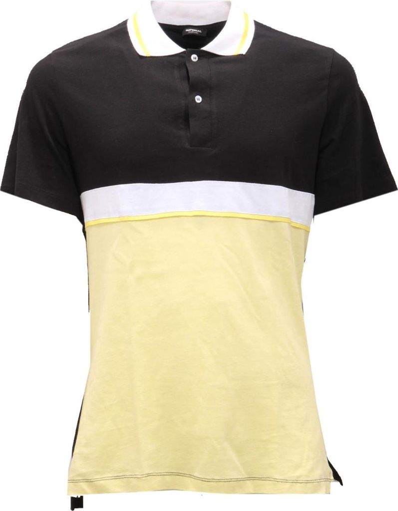 9427AG polo uomo IMPERIAL black/yellow/white Baumwolle t-shirt man