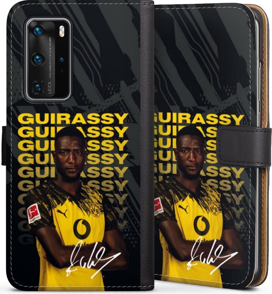 DeinDesign Klapphülle für Huawei P40 Pro Handytasche Lederhülle Tasche BVB Borussia Dortmund Serhou Guirassy