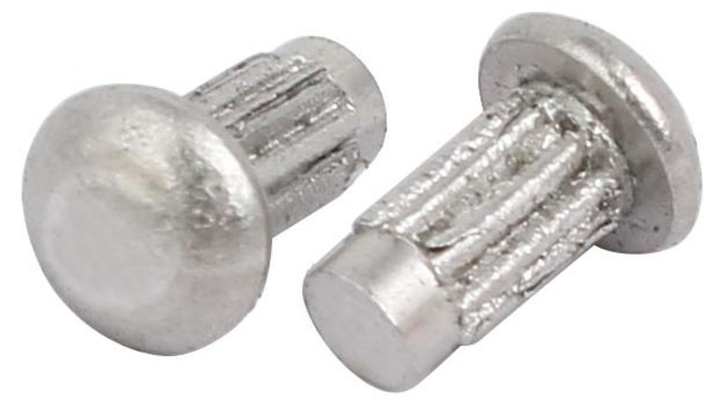 500pcs M2,5 x 5mm Ger?ndelter Schaft runden Kopf Aluminium Vollniet Silberton de