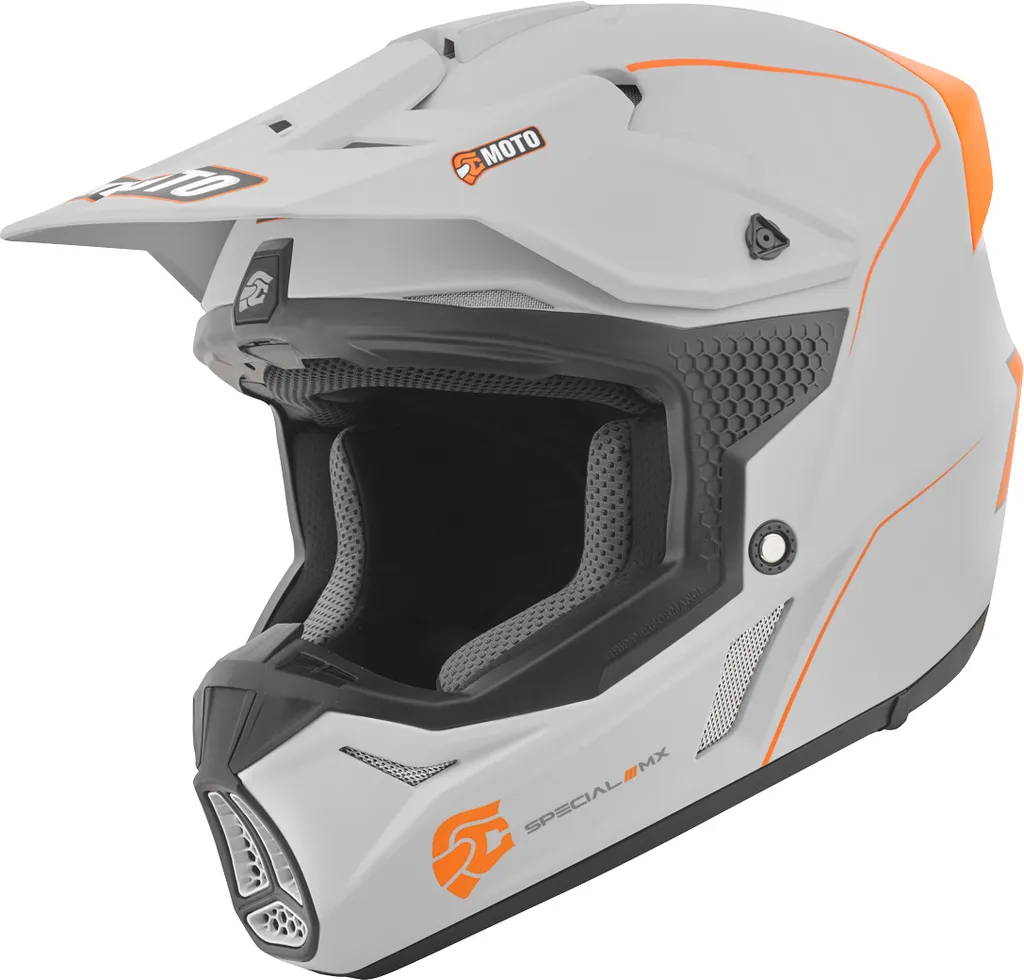 Casque motocross FC-Moto Merkur Straight gris orange taille M cross