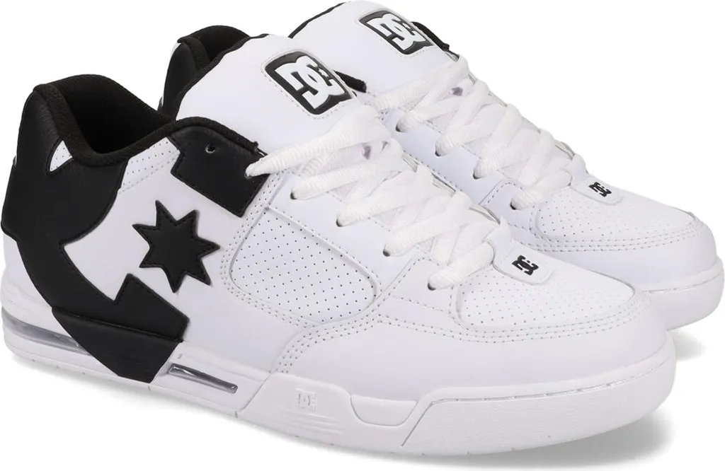 Chaussures DC Command blanches et noires en cuir robuste taille 46.5
