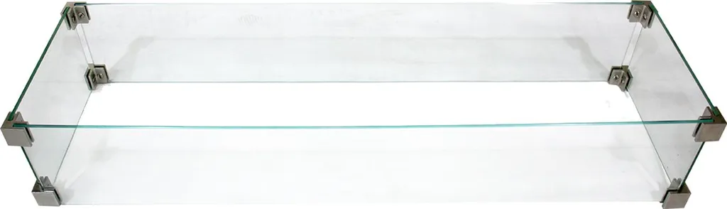 Pare-vent en Verre Trempé pour Brasero Extérieur ELEMENTI 110x35 cm