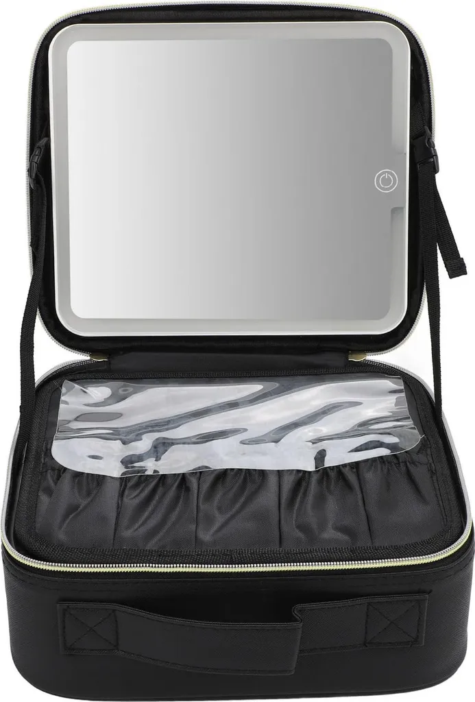 Vanity Case de Voyage avec Miroir Éclairé LED pour Maquillage Nomade