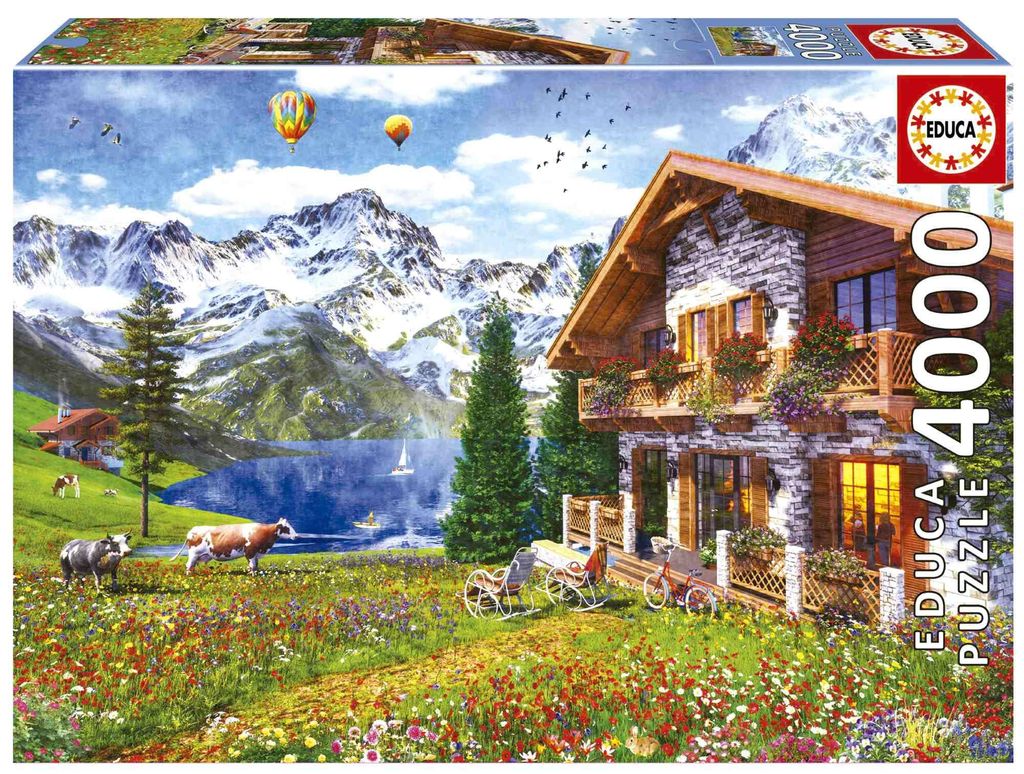 EDUCA Puzzle Chatka w Alpach 4000 elementów Zdjęcie produktu 