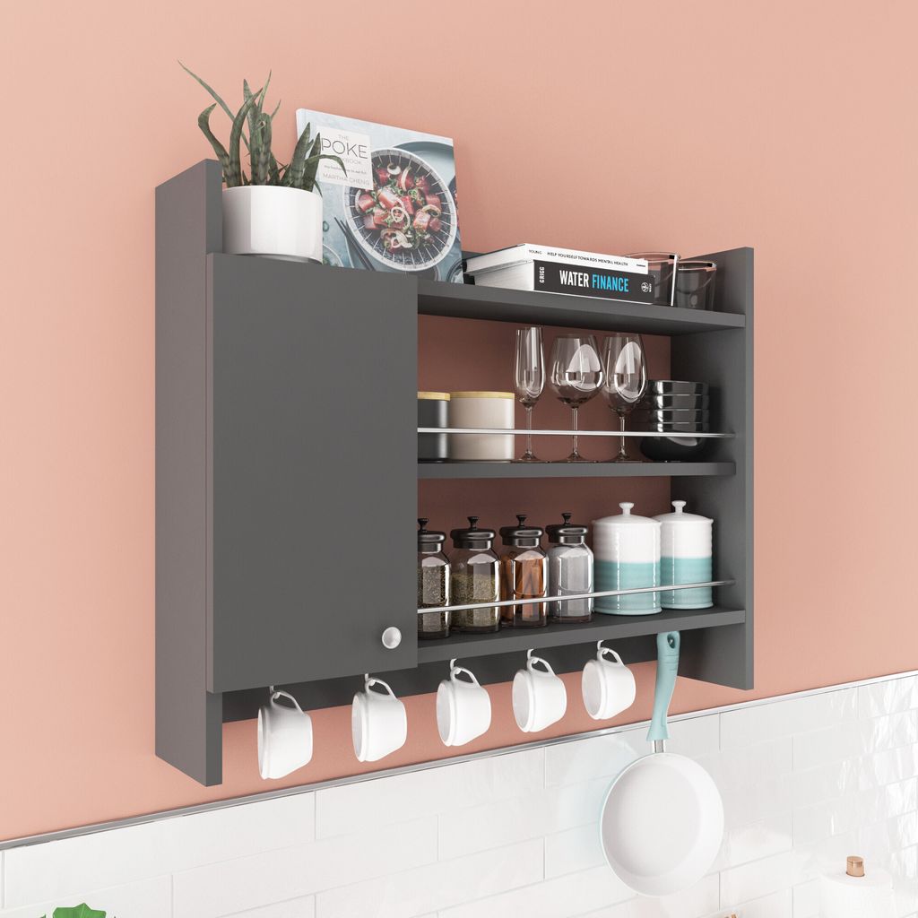 Skye Decor, Knerr - Anthracite, étagères de cuisine, Image du produit 