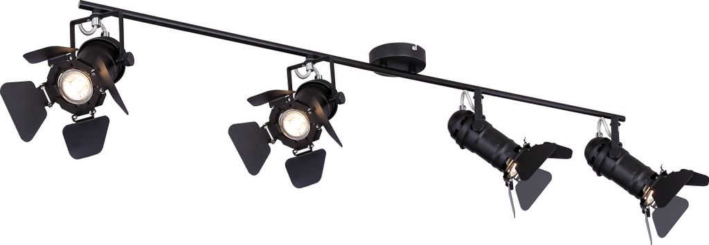 Globo Lighting Strahler Metall schwarz, 4x GU10