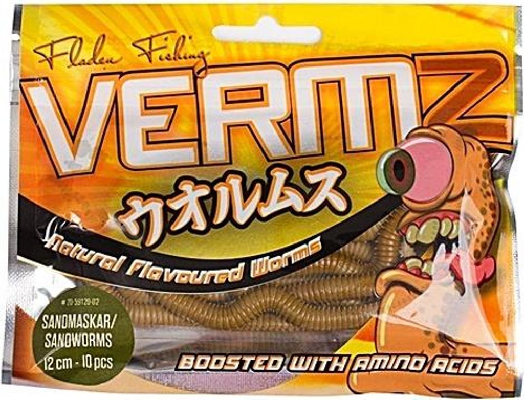 Fladen Vermz sandworm 12,0 cm 10 pcs natural olive