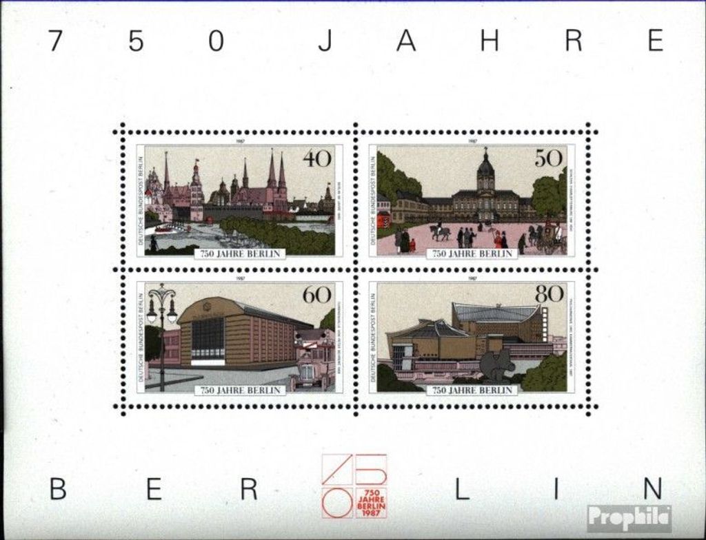 Briefmarken Berlin (West) 1987 Mi Block8 (kompl.Ausg.) FDC Produktbild 