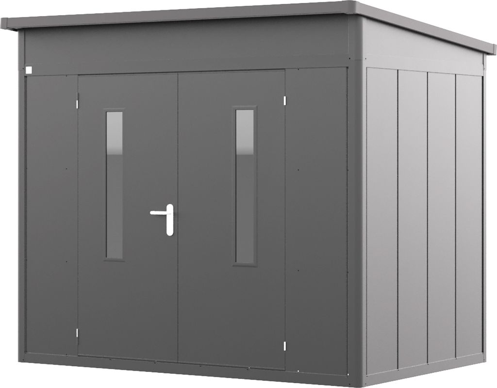 GFP Primeyard Gerätehaus Metall Gartenhaus 263x180x231 cm Geräteschuppen Pultdach anthrazit