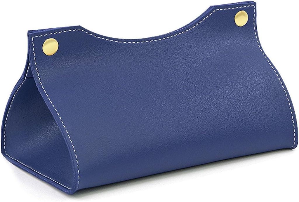 Nordische Leder-Taschentuchbox, faltbarer Taschentuchspender, Blau