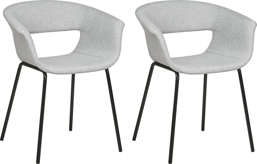 Chaises de salle à manger Elma Lumarko grises avec assise rembourrée