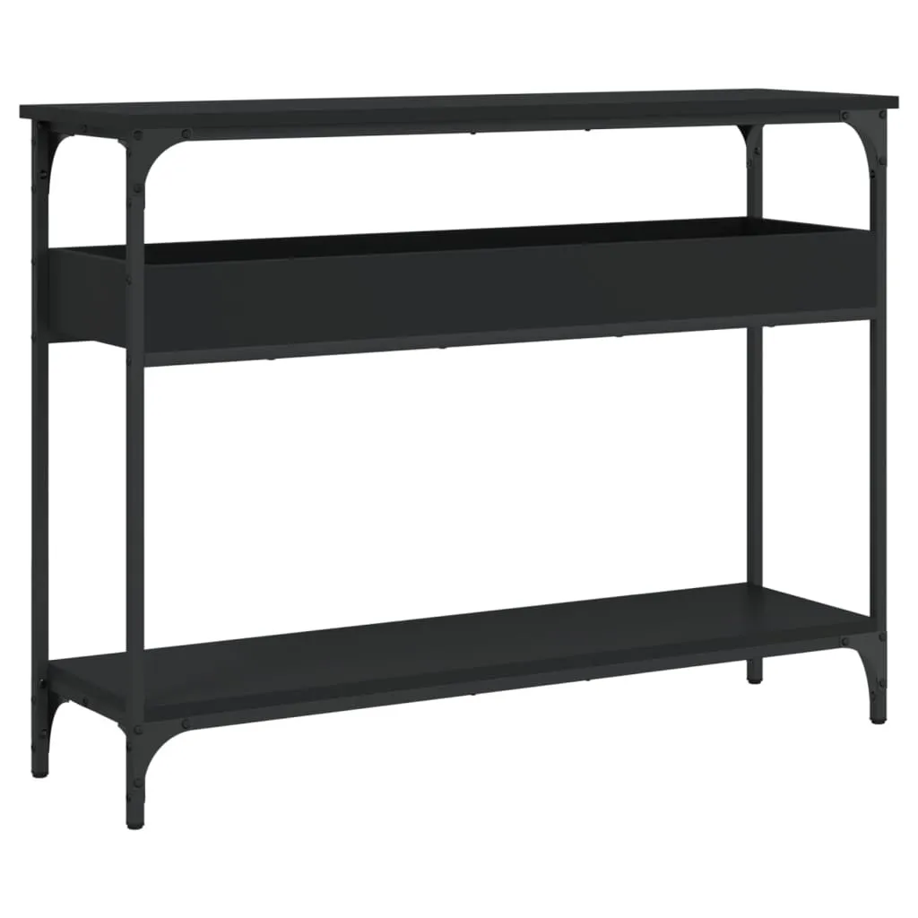 Consolle con ripiano nero 100x29x75cm in materiale ligneo
