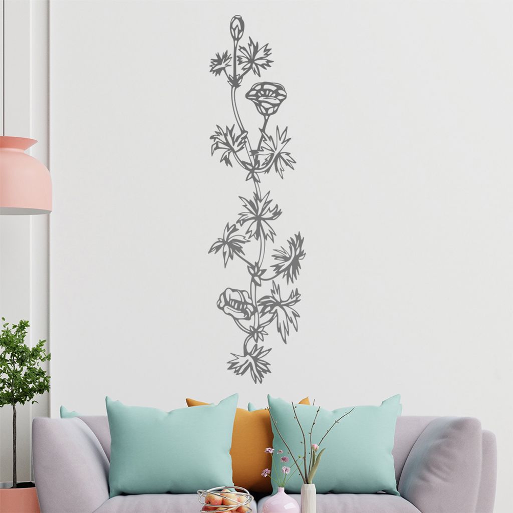 Blumen - Ranken Wandtattoo in 6 Größen - Wandaufkleber Wall Sticker - Dekoration, Küche, Wohnzimmer, Schlafzimmer, Badezimmer