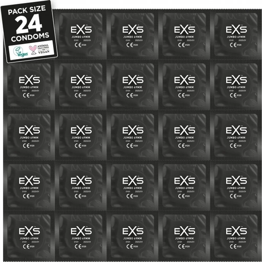 EXS Jumbo Confezione 24 Pezzi - Preservativi Extra Large XXL 69mm
