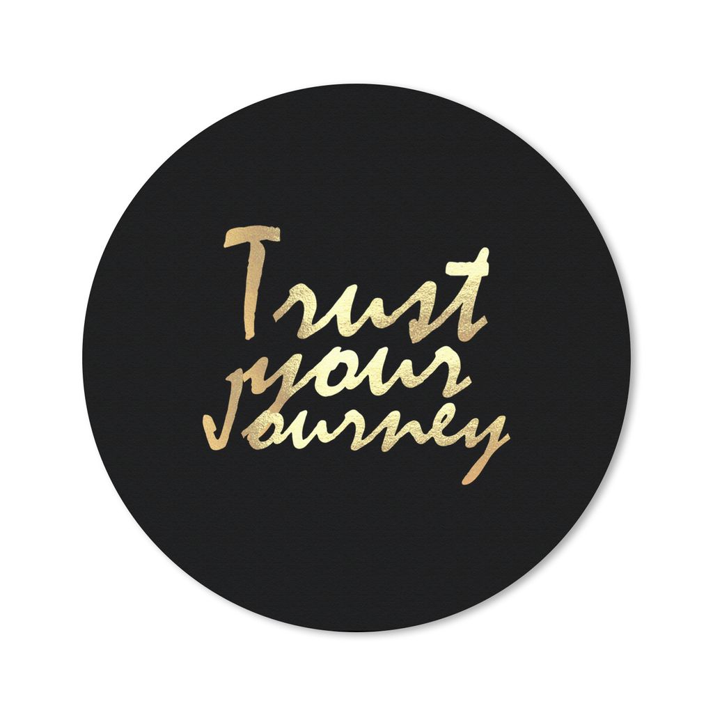 MuchoWow Mauspad Mousepad Zitate - Reisen - Schwarz - Gold 40x40 cm - Mousepads - Maus Mat - Pad - Mausunterlage - Schreibtisch Accessoires