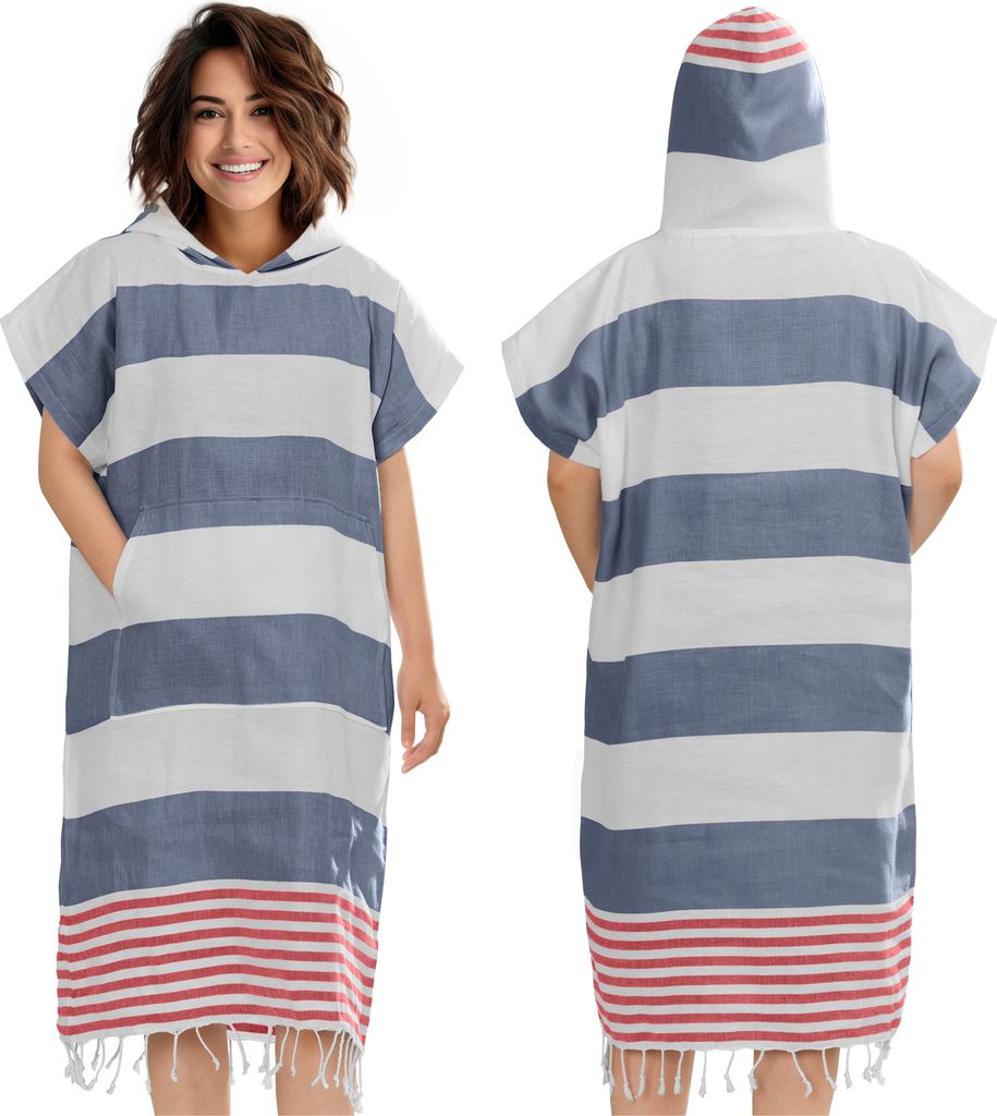 JEMIDI Badeponcho Damen Herren - Schnelltrocknender Surf Poncho - Leichtes Handtuch Kleid mit Kapuze - Strand Sauna Surfen - Umziehhilfe Handtuch